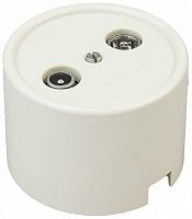 Розетка-ретро TV+R+SAT Оконечная пластик Bironi Лизетта 2-м. слоновая кость картинка